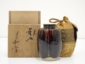 京焼　桶谷定一造　肩衝茶入（共箱）　□z